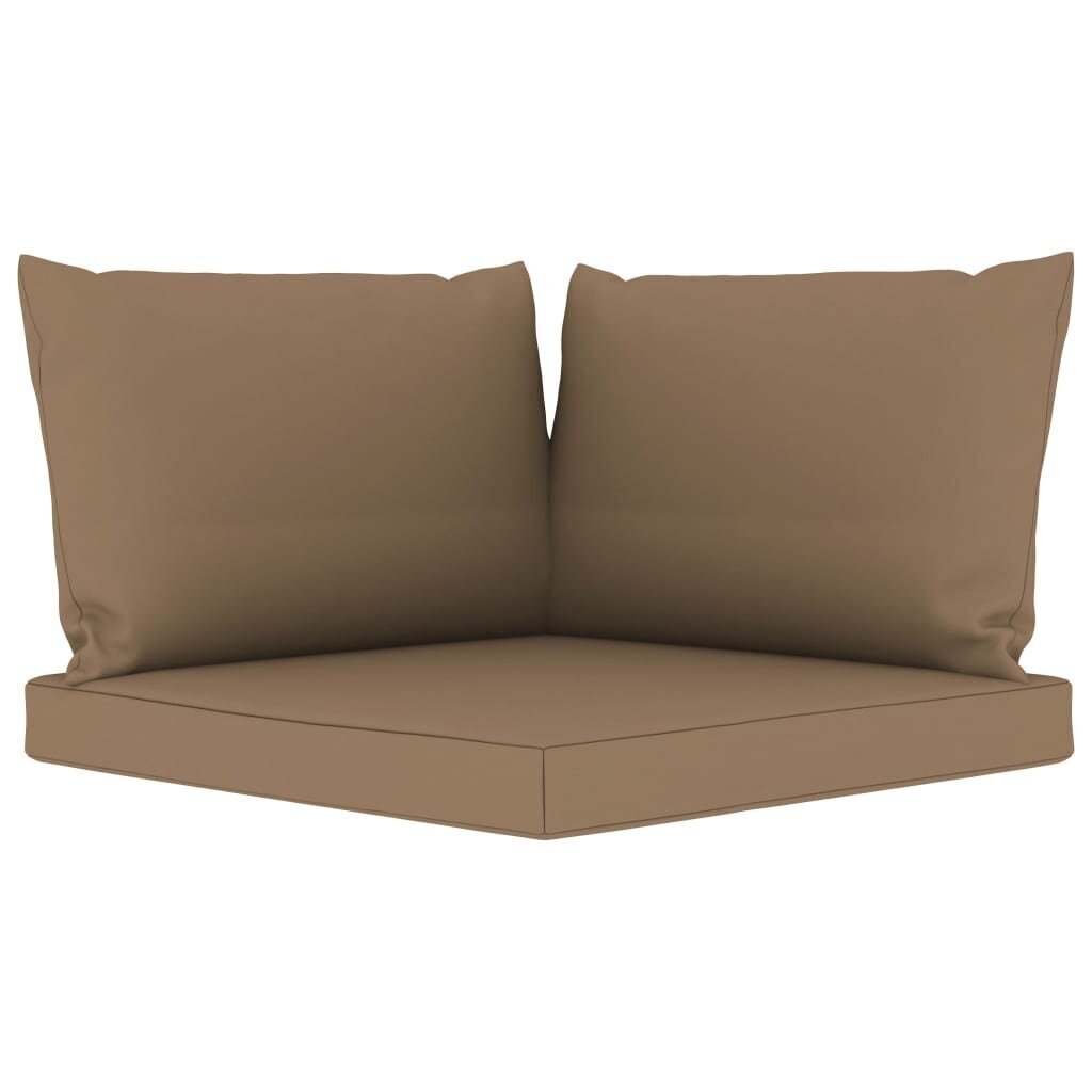 Četrvietīgs dārza dīvāns vidaXL ar pelēkbrūniem matračiem cena un informācija | Dārza krēsli | 220.lv