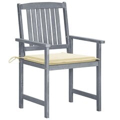 Dārza krēsli ar spilveniem vidaXL, 8 gab., pelēki cena un informācija | Dārza krēsli | 220.lv