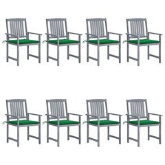 Dārza krēsli ar spilveniem vidaXL, 8 gab., pelēki cena un informācija | Dārza krēsli | 220.lv