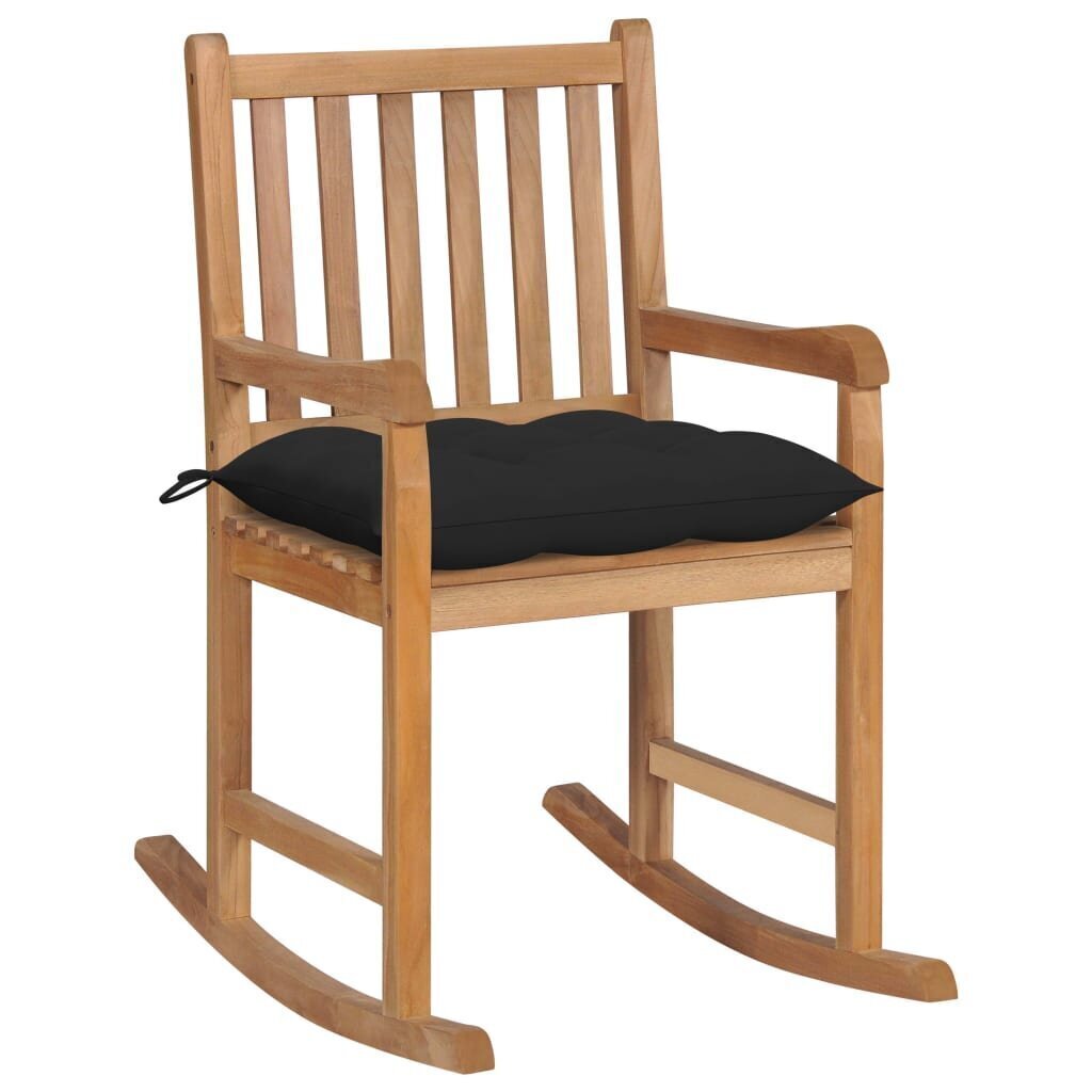 Šūpuļkrēsls vidaXL ar melnu matraci cena un informācija | Dārza krēsli | 220.lv
