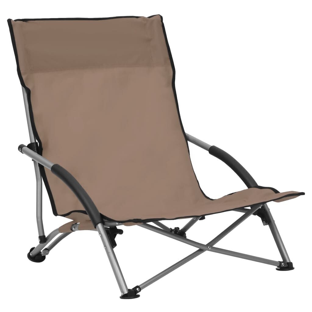 Salokāmi pludmales krēsli vidaXL, 2 gab., pelēkbrūns cena un informācija | Dārza krēsli | 220.lv