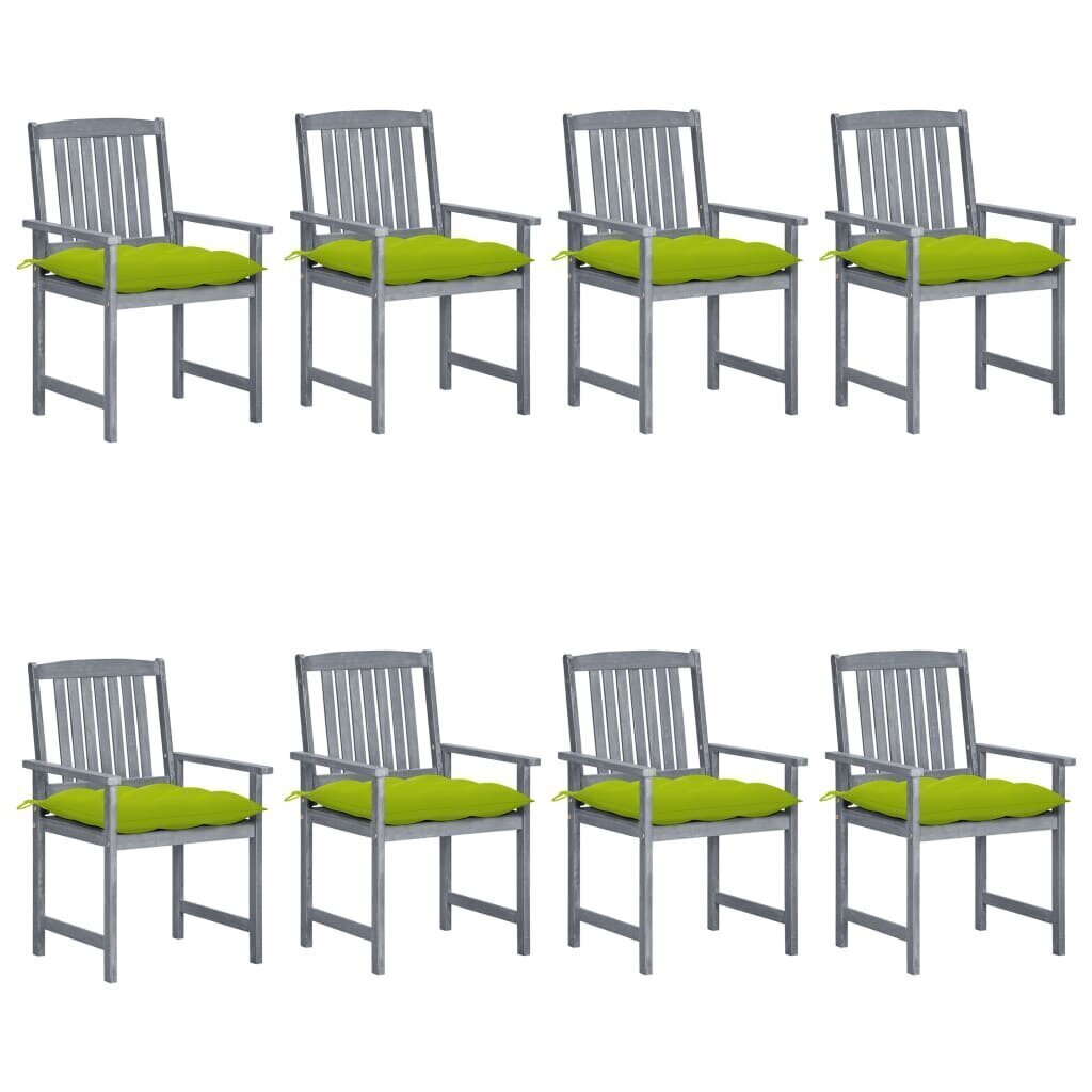 Dārza krēsli ar spilveniem vidaXL, 8 gab., pelēki цена и информация | Dārza krēsli | 220.lv