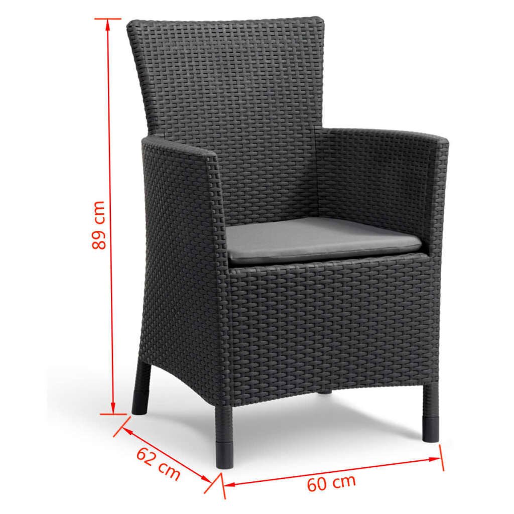 Dārza krēsli Allibert Iowa, 2 gab., grafītpelēki цена и информация | Dārza krēsli | 220.lv
