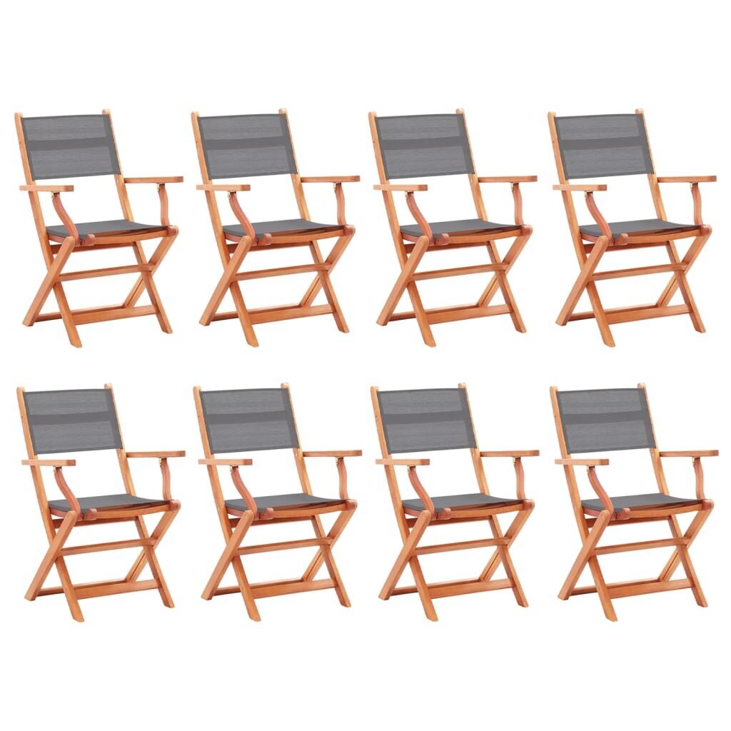 Dārza krēsli vidaXL, 8 gab., pelēki cena un informācija | Dārza krēsli | 220.lv