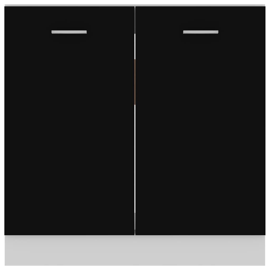 vidaXL izlietnes skapītis, melns, 80x46x81,5 cm, skaidu plāksne цена и информация | Virtuves skapīši | 220.lv