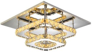 Griestu LED gaismeklis Crystal Square Double, 3000K cena un informācija | Griestu lampas | 220.lv