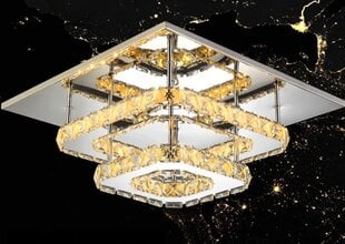 Griestu LED gaismeklis Crystal Square Double, 3000K cena un informācija | Griestu lampas | 220.lv