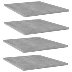 vidaXL plauktu dēļi, 4 gab., betonpelēki, 40x50x1,5 cm, skaidu plāksne цена и информация | Полки | 220.lv