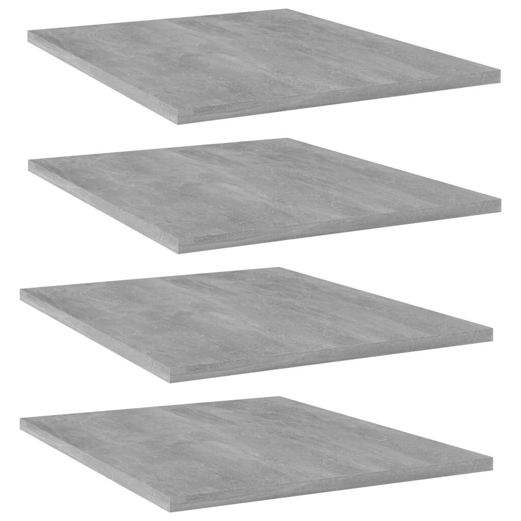 vidaXL plauktu dēļi, 4 gab., betonpelēki, 40x50x1,5 cm, skaidu plāksne cena un informācija | Plaukti | 220.lv