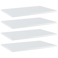 vidaXL plauktu dēļi, 4 gab., spīdīgi balti, 60x40x1,5cm, skaidu plātne cena un informācija | Plaukti | 220.lv