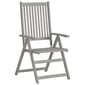 vidaXL atgāžami dārza krēsli ar matračiem, 4 gab., akācijas masīvkoks цена и информация | Dārza krēsli | 220.lv