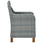 vidaXL dārza krēsli ar matračiem, 2 gab., gaiši pelēka PE rotangpalma cena un informācija | Dārza krēsli | 220.lv