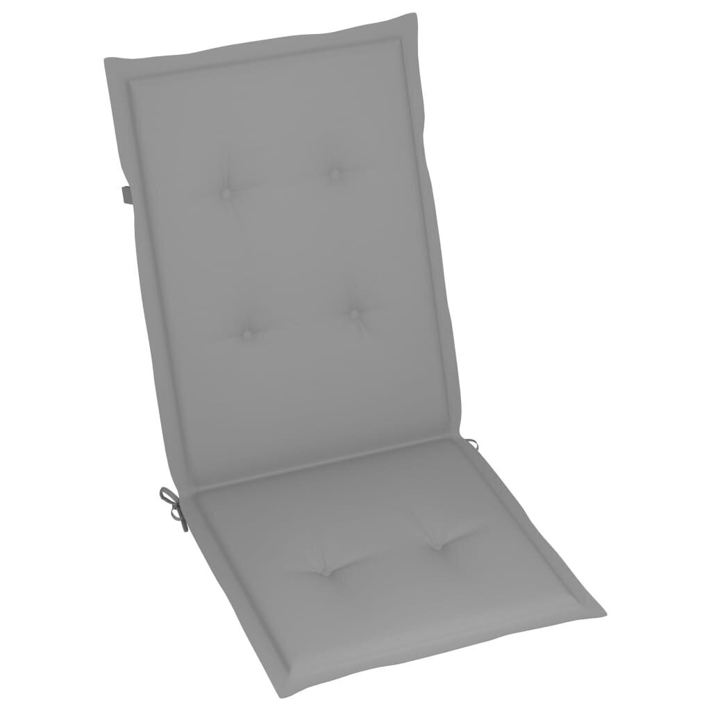 vidaXL dārza krēslu matrači, 6 gab., pelēki, 120x50x4 cm cena un informācija | Krēslu paliktņi | 220.lv