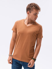 Vīriešu kokvilnas T-krekls Ombre S1369 brūns cena un informācija | Vīriešu T-krekli | 220.lv