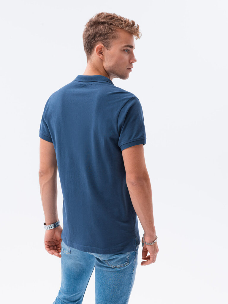 Vīriešu polo krekls Ombre S1374 tumši zils cena un informācija | Vīriešu T-krekli | 220.lv