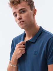 Vīriešu polo krekls Ombre S1374 tumši zils цена и информация | Мужские футболки | 220.lv