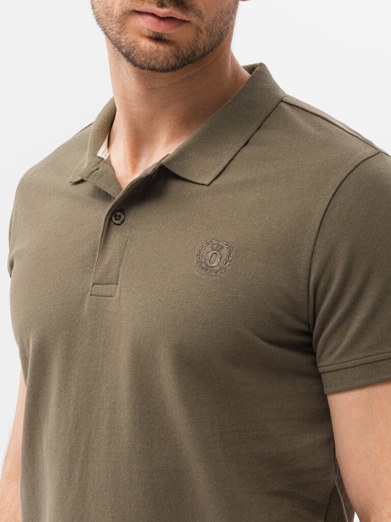 Vīriešu polo krekls Ombre S1374 tumši zaļš cena un informācija | Vīriešu T-krekli | 220.lv