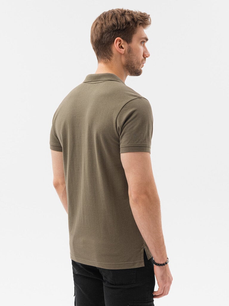 Vīriešu polo krekls Ombre S1374 tumši zaļš cena un informācija | Vīriešu T-krekli | 220.lv