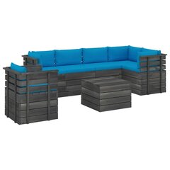 Садовый набор с подушками, 3 части, черный цена и информация | Комплекты уличной мебели | 220.lv