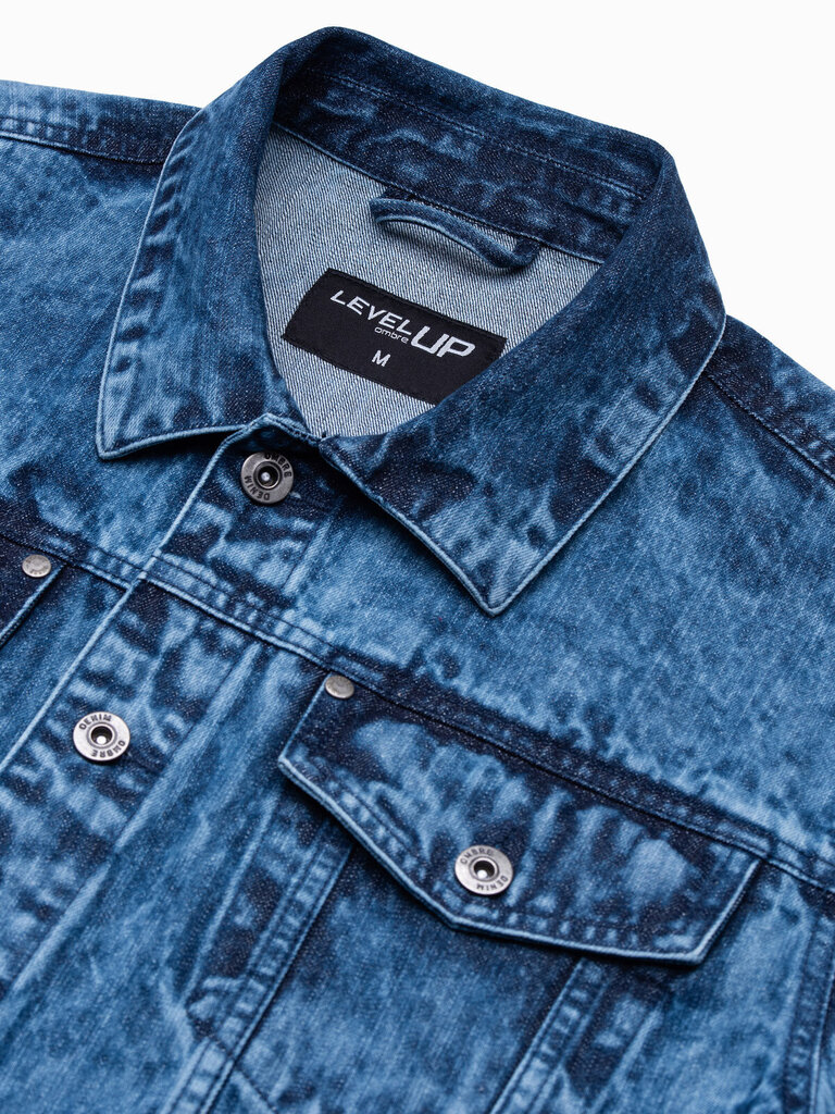 Vīriešu džinsa kokvilnas jaka Ombre C525 zila cena un informācija | Vīriešu virsjakas | 220.lv