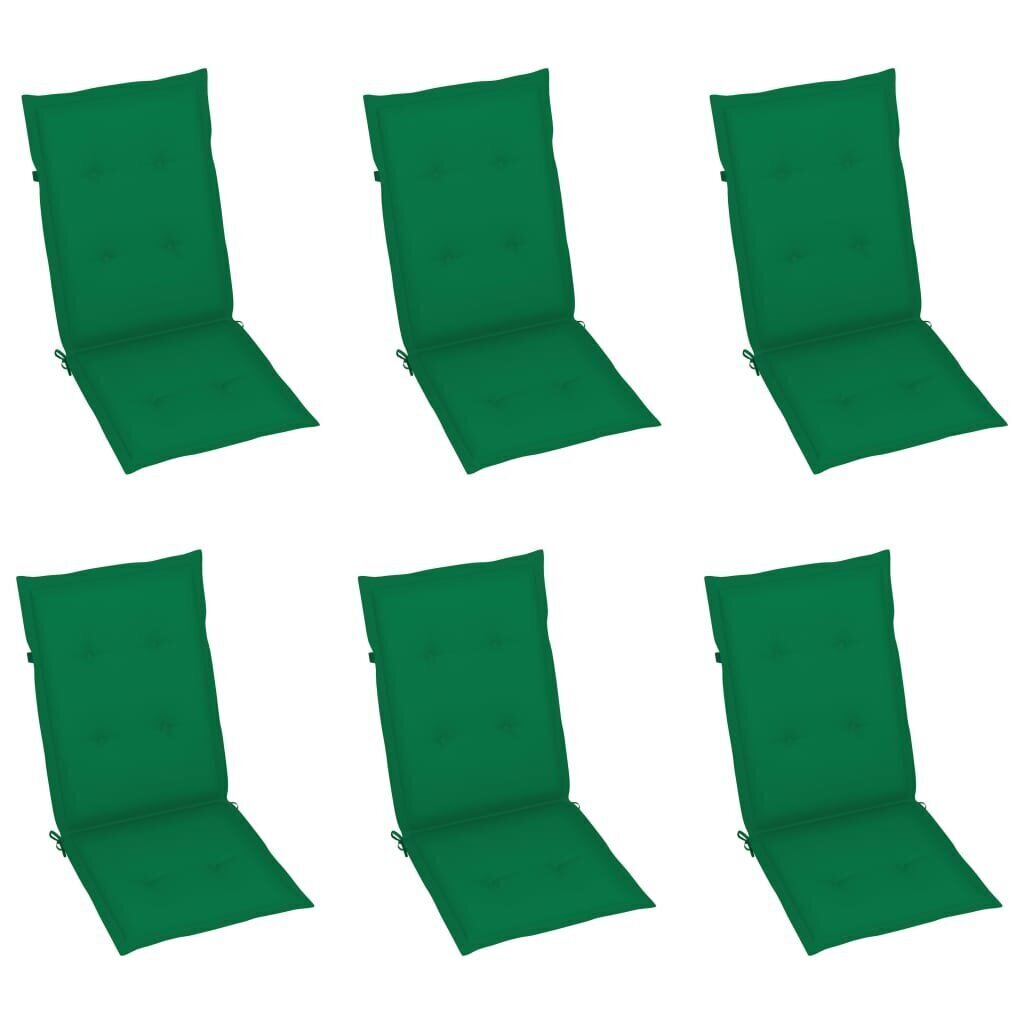 vidaXL saliekami dārza krēsli ar matračiem, 6 gab., akācijas masīvkoks cena un informācija | Dārza krēsli | 220.lv