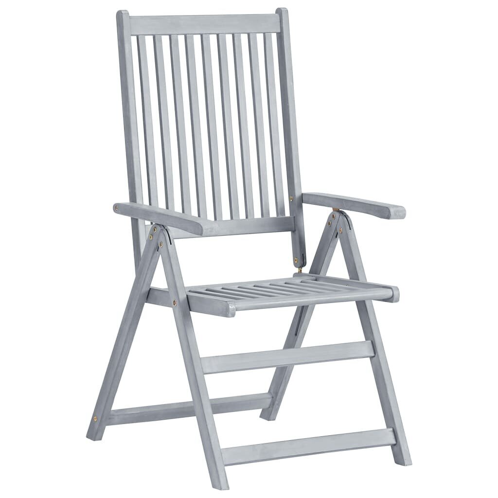 vidaXL atgāžami dārza krēsli ar matračiem, 6 gab., akācijas masīvkoks cena un informācija | Dārza krēsli | 220.lv