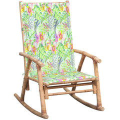 vidaXL šūpuļkrēsls ar matraci, bambuss цена и информация | Кресла для отдыха | 220.lv