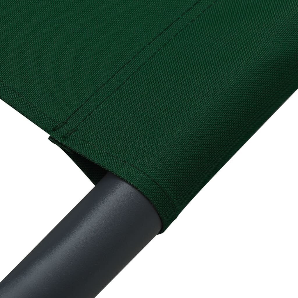 vidaXL āra atpūtas gulta ar jumtu un spilveniem, zaļa cena un informācija | Sauļošanās krēsli | 220.lv