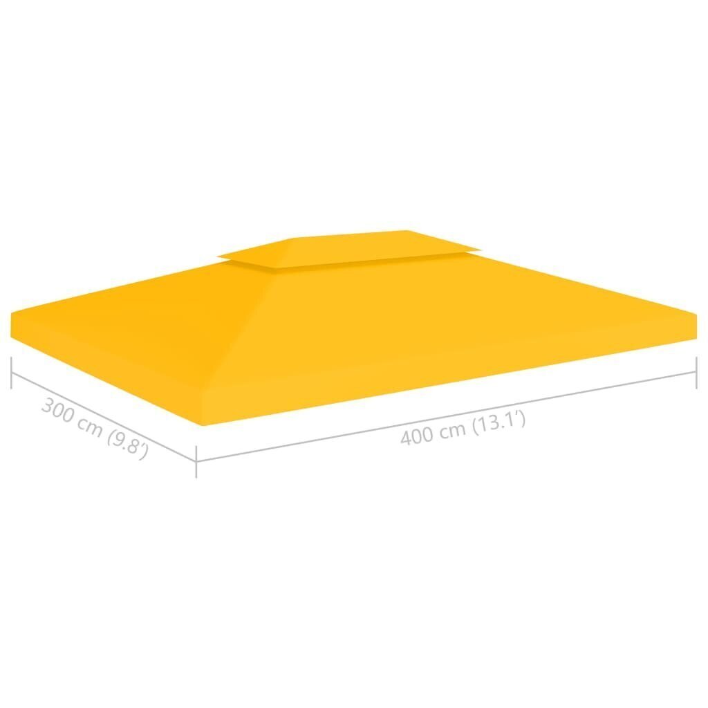 vidaXL nojumes jumta pārsegs, divdaļīgs, 310 g/m², 4x3 m, dzeltens цена и информация | Dārza nojumes un lapenes | 220.lv