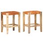 vidaXL bāra krēsli, 2 gab., brūna dabīgā āda, 60 cm цена и информация | Virtuves un ēdamistabas krēsli | 220.lv