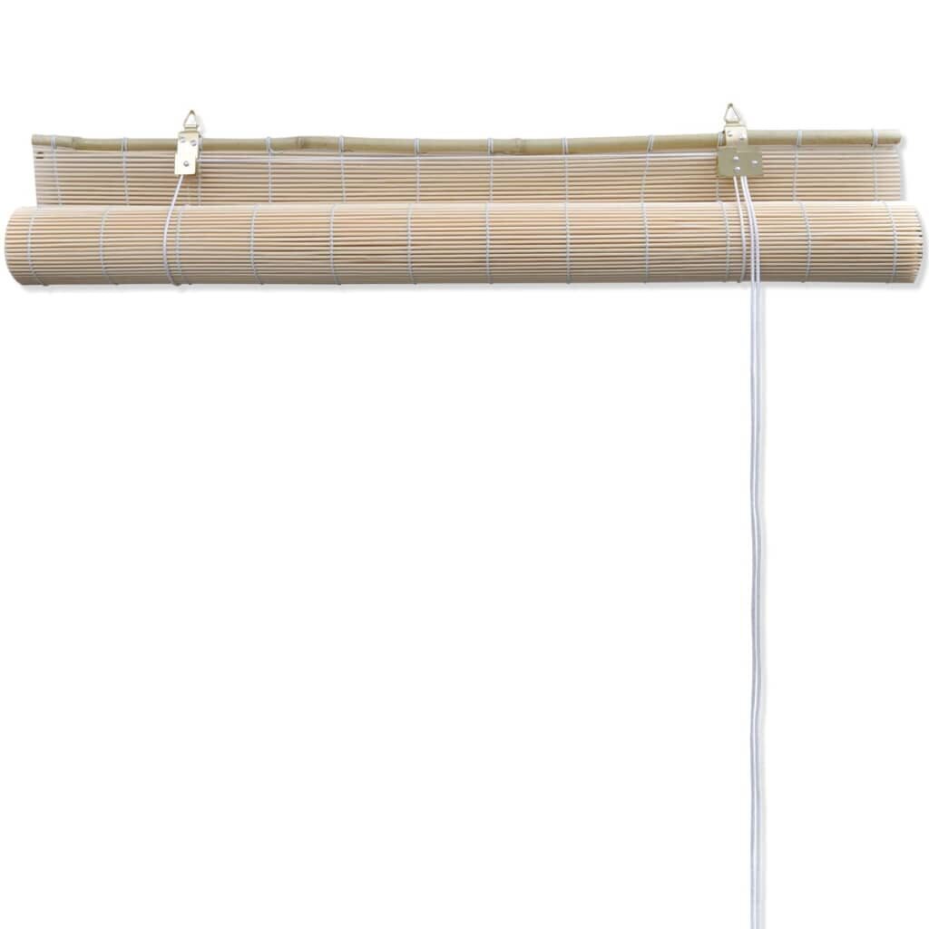 vidaXL ruļļu žalūzijas, 2 gab., dabisks bambuss, 120x160 cm cena un informācija | Žalūzijas | 220.lv