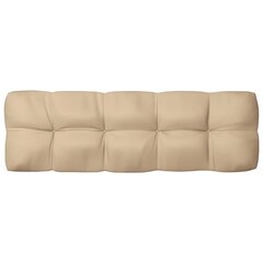vidaXL palešu dīvāna spilvens, 120x40x10 cm, bēšs cena un informācija | Krēslu paliktņi | 220.lv