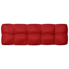 vidaXL palešu dīvāna spilvens, 120x40x10 cm, sarkans cena un informācija | Krēslu paliktņi | 220.lv