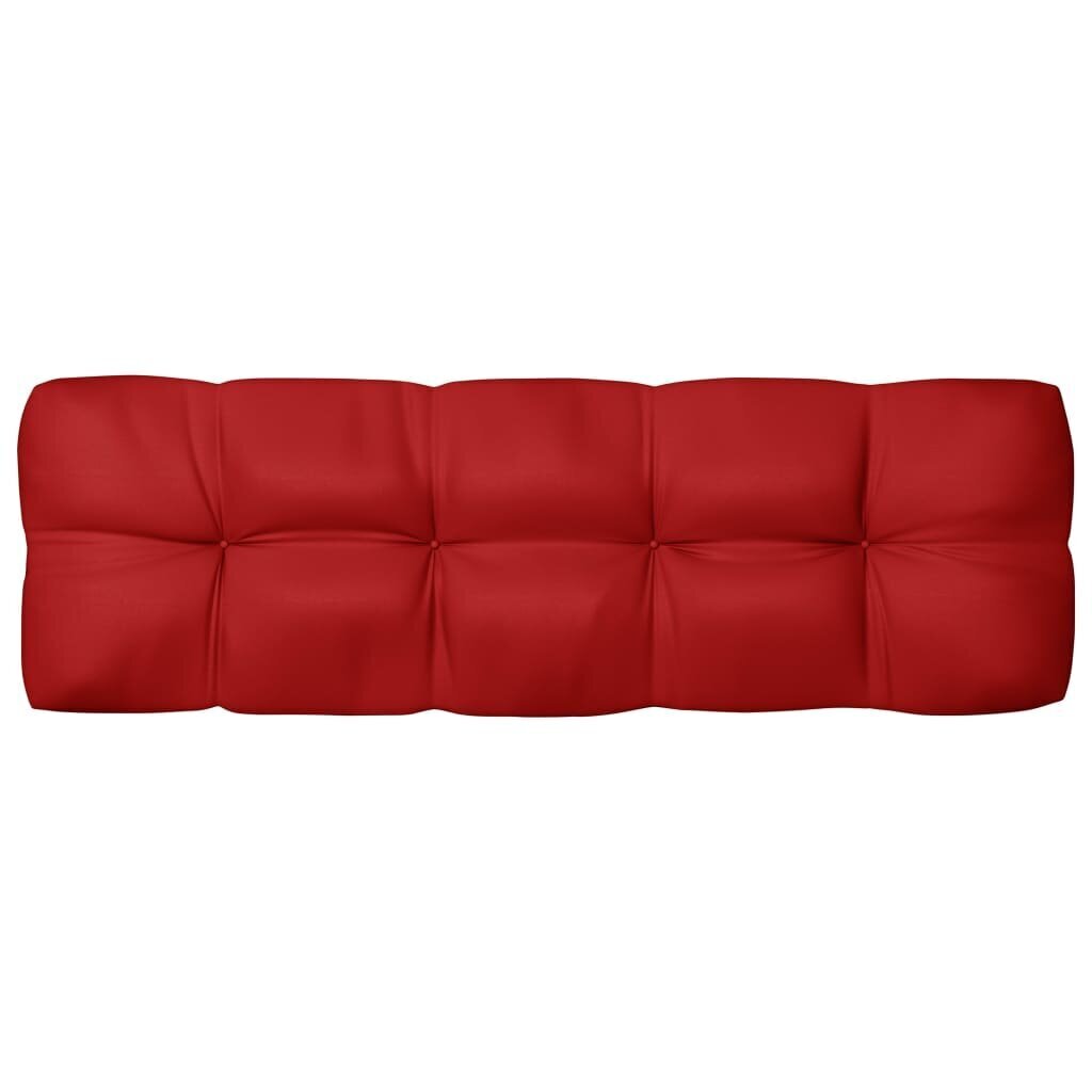vidaXL palešu dīvāna spilvens, 120x40x10 cm, sarkans cena un informācija | Krēslu paliktņi | 220.lv