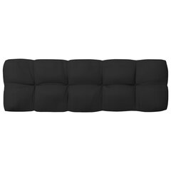 vidaXL palešu dīvāna spilvens, 120x40x10 cm, melns cena un informācija | Krēslu paliktņi | 220.lv