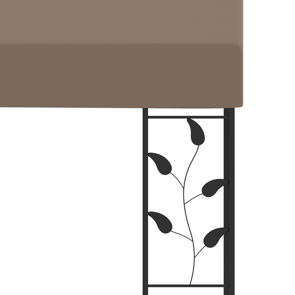 vidaXL dārza nojume, stiprināma pie sienas, 4x3x2,5 m, pelēkbrūna cena un informācija | Dārza nojumes un lapenes | 220.lv