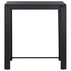 vidaXL dārza bāra galds, melns, 100x60,5x110,5 cm, PE rotangpalma cena un informācija | Dārza galdi | 220.lv