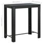 vidaXL dārza bāra galds, melns, 100x60,5x110,5 cm, PE rotangpalma cena un informācija | Dārza galdi | 220.lv