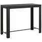 vidaXL dārza bāra galds, melns, 140,5x60,5x110,5 cm, PE rotangpalma цена и информация | Dārza galdi | 220.lv
