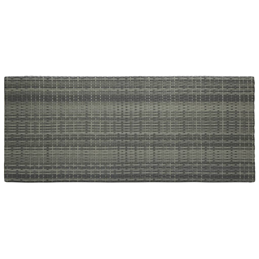 vidaXL dārza bāra galds, pelēks, 140,5x60,5x110,5 cm, PE rotangpalma cena un informācija | Dārza galdi | 220.lv