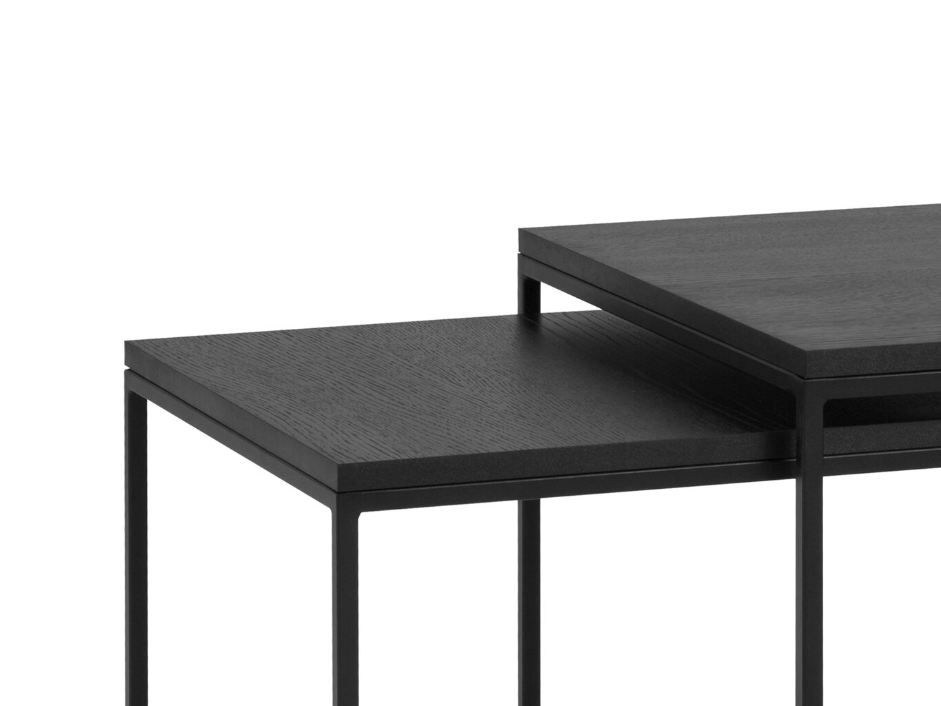 2-u kafijas galdiņu komplekts Interieurs86 Morgane, melns cena un informācija | Žurnālgaldiņi | 220.lv