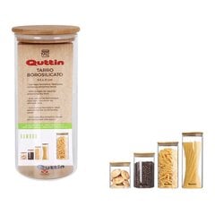 Burka Quttin Bamboo, borsilikāta stikls, 1250 ml (9,5 x 21 cm) cena un informācija | Trauki pārtikas uzglabāšanai | 220.lv