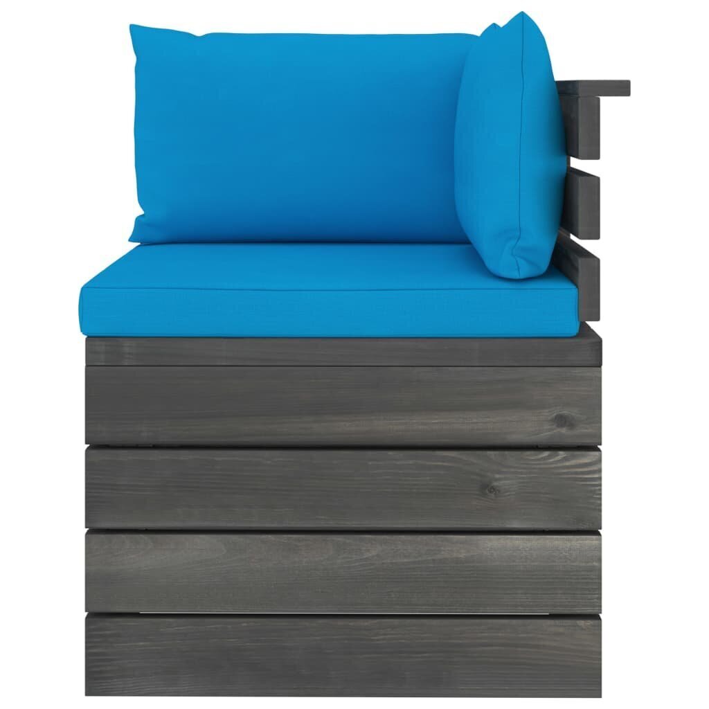 vidaXL 2-vietīgs dārza palešu dīvāns ar matračiem, priedes masīvkoks цена и информация | Dārza krēsli | 220.lv