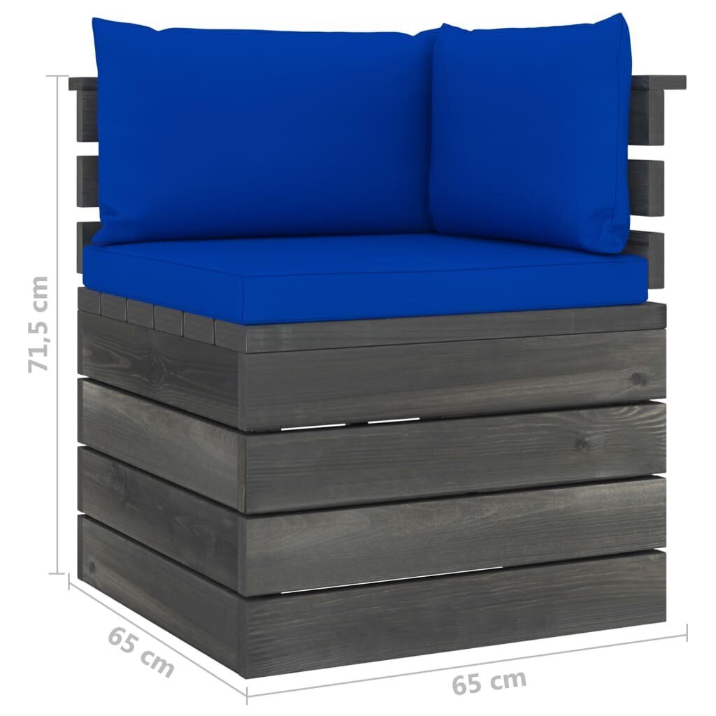 vidaXL 2-vietīgs dārza palešu dīvāns ar matračiem, priedes masīvkoks cena un informācija | Dārza krēsli | 220.lv