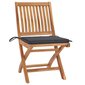 vidaXL dārza krēsli, 2 gab., antracītpelēki matrači, masīvs tīkkoks cena un informācija | Dārza krēsli | 220.lv