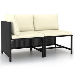 vidaXL 2-daļīgs dārza dīvāna komplekts ar matračiem, PE rotangpalma cena un informācija | Dārza mēbeļu komplekti | 220.lv