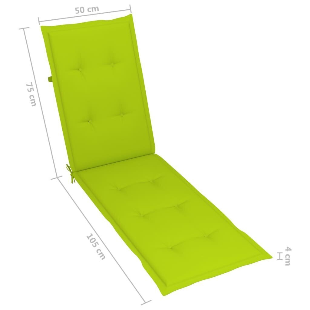 vidaXL atpūtas krēsls ar kāju balstu un matraci, akācijas masīvkoks цена и информация | Sauļošanās krēsli | 220.lv