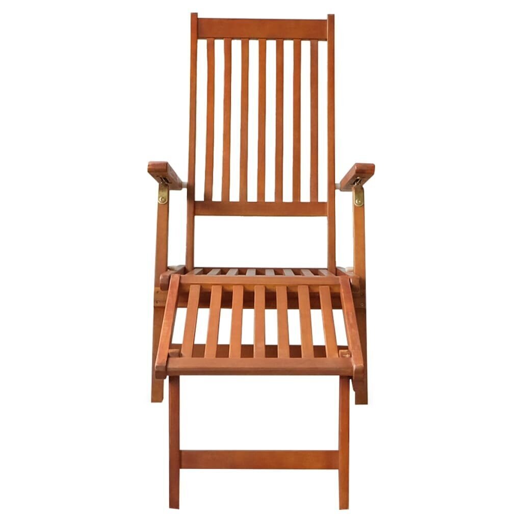 vidaXL atpūtas krēsls ar kāju balstu un matraci, akācijas masīvkoks цена и информация | Sauļošanās krēsli | 220.lv