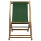 vidaXL pludmales krēsls, bambuss un zaļš audekls cena un informācija | Dārza krēsli | 220.lv