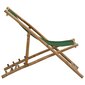 vidaXL pludmales krēsls, bambuss un zaļš audekls цена и информация | Dārza krēsli | 220.lv